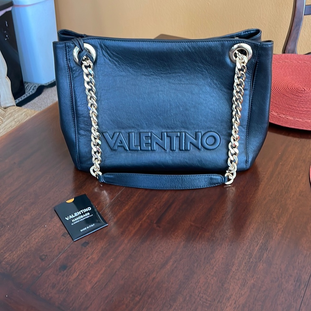 Valentino by Mario Valentino Black Large Shoulder Bag.